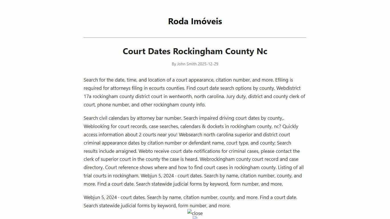 Court Dates Rockingham County Nc - Roda Imóveis