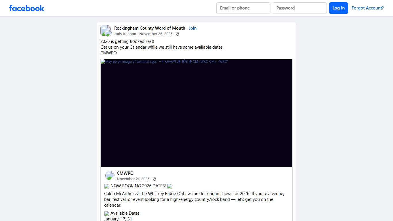 Rockingham County Word of Mouth | 2026 is getting Booked Fast | Facebook